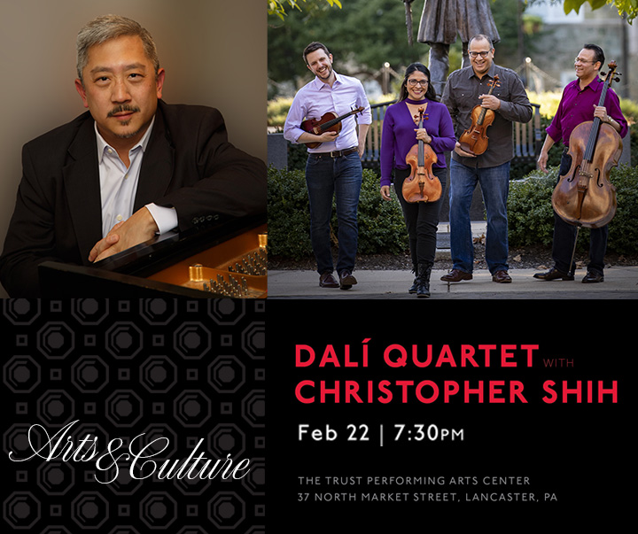 Dali Quartet with Christopher Shih February 22 at 7:30 p,m.